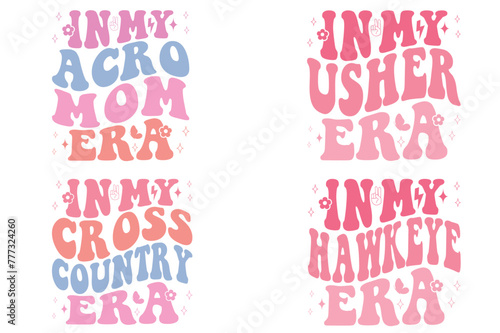 In My Acro Mom Era, In My Usher Era, In My Cross Country Era, In My Hawkeye Era retro T-shirt