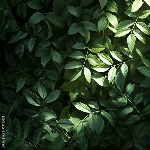 Immerse yourself in the beauty of a jungle leaf captured in meticulous detail  enhanced by realistic shadows and global illumination in the iconic style of National Geographic. AI generative.