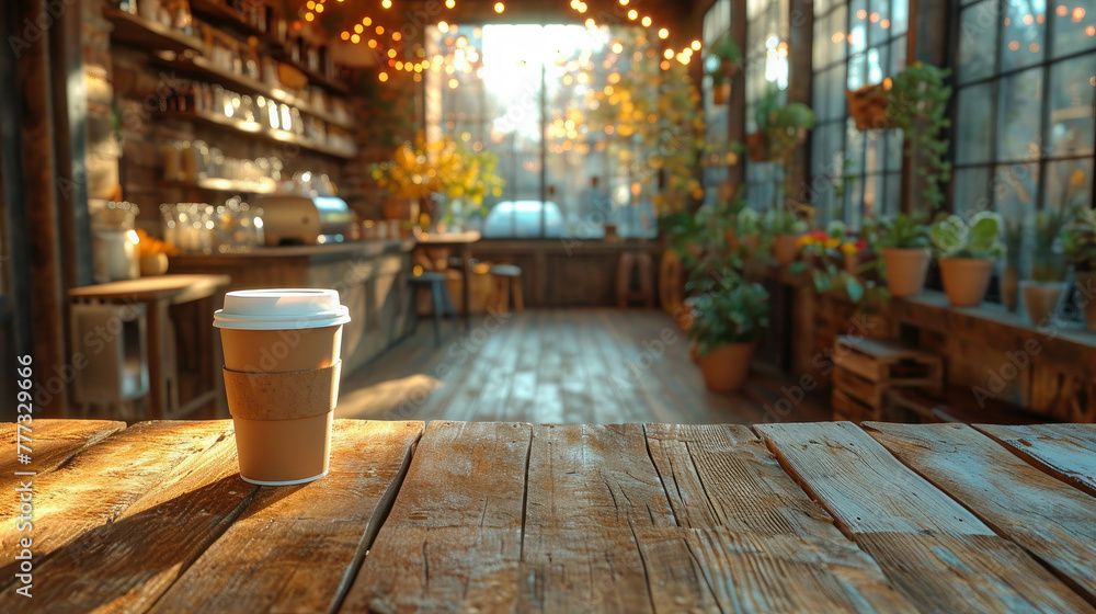 Immerse in the hyper-realistic world of coffee art on wood, featuring ultra-sharp details and cinematic light. AI generative.