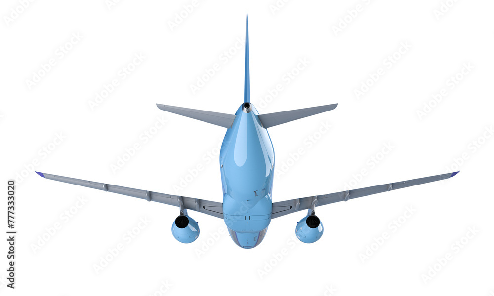 Commercial airplane flying isolated on white background Commercial airplane flying isolated on white background