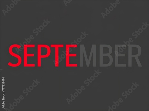 September typography t-shirt design  photo