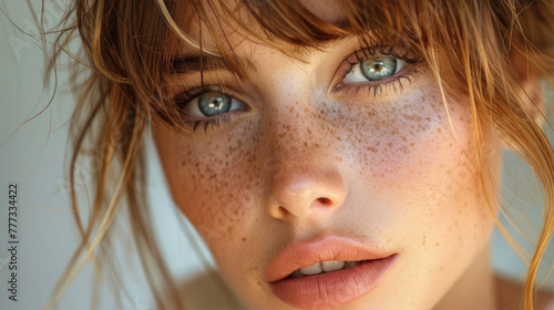 A beautiful girl with inten...