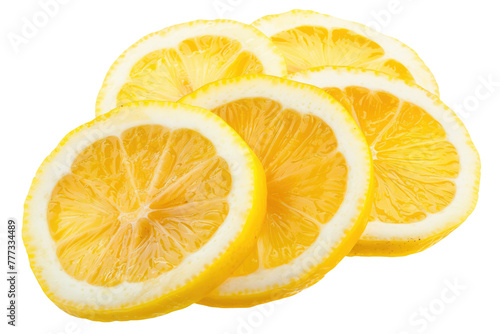 lemon slice isolated on white or transparent png