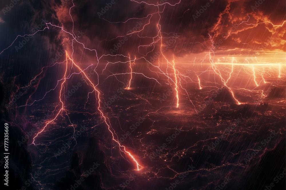 a powerful, wonderful scene of thunder and lightning generative ai a powerful, wonderful scene of thunder and lightning generative ai