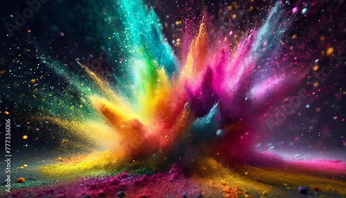 colorful explosion on dark background