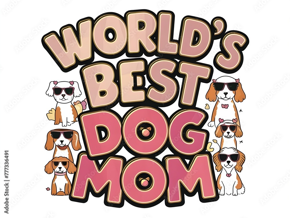 World's best dog mom typography World's best dog mom typography