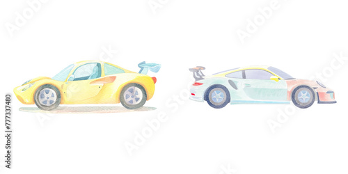 sport car watercolor vector illustration