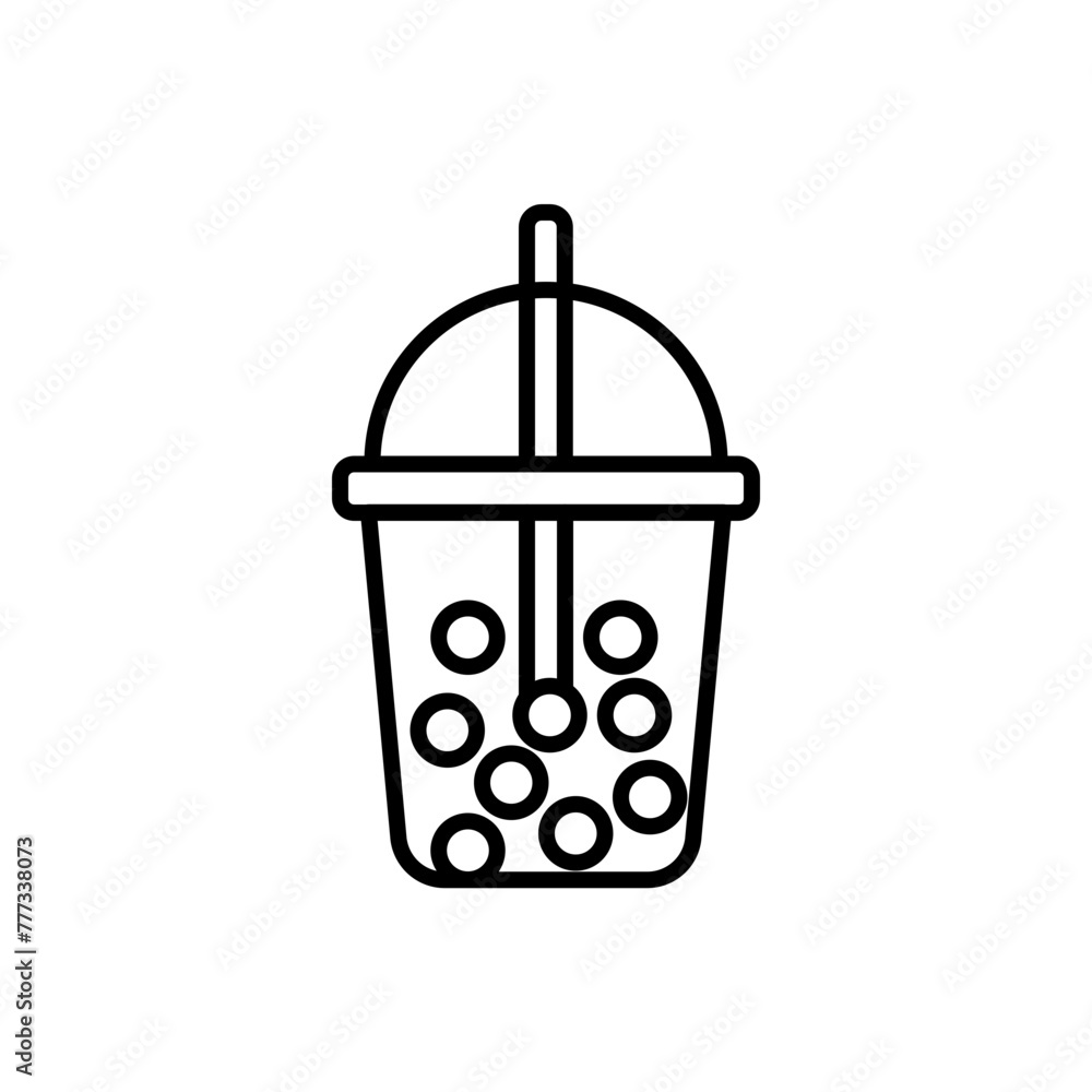 Bubble tea outline icons, minimalist vector illustration ,simple transparent graphic element .Isolated on white background Bubble tea outline icons, minimalist vector illustration ,simple transparent graphic element .Isolated on white background