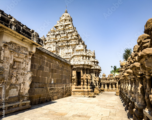The Kailasanathar Temple also referred to as the Kailasanatha temple, Kanchipuram, Tamil Nadu, India. It is a Pallava era historic Hindu temple.