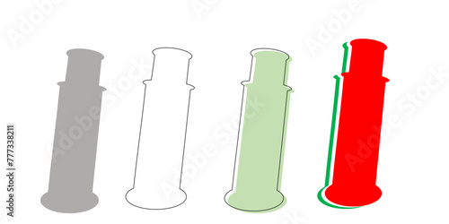 Leaning tower of Pisa Vector illustration Italy Travel Landmark line art and silhouette of Pisa