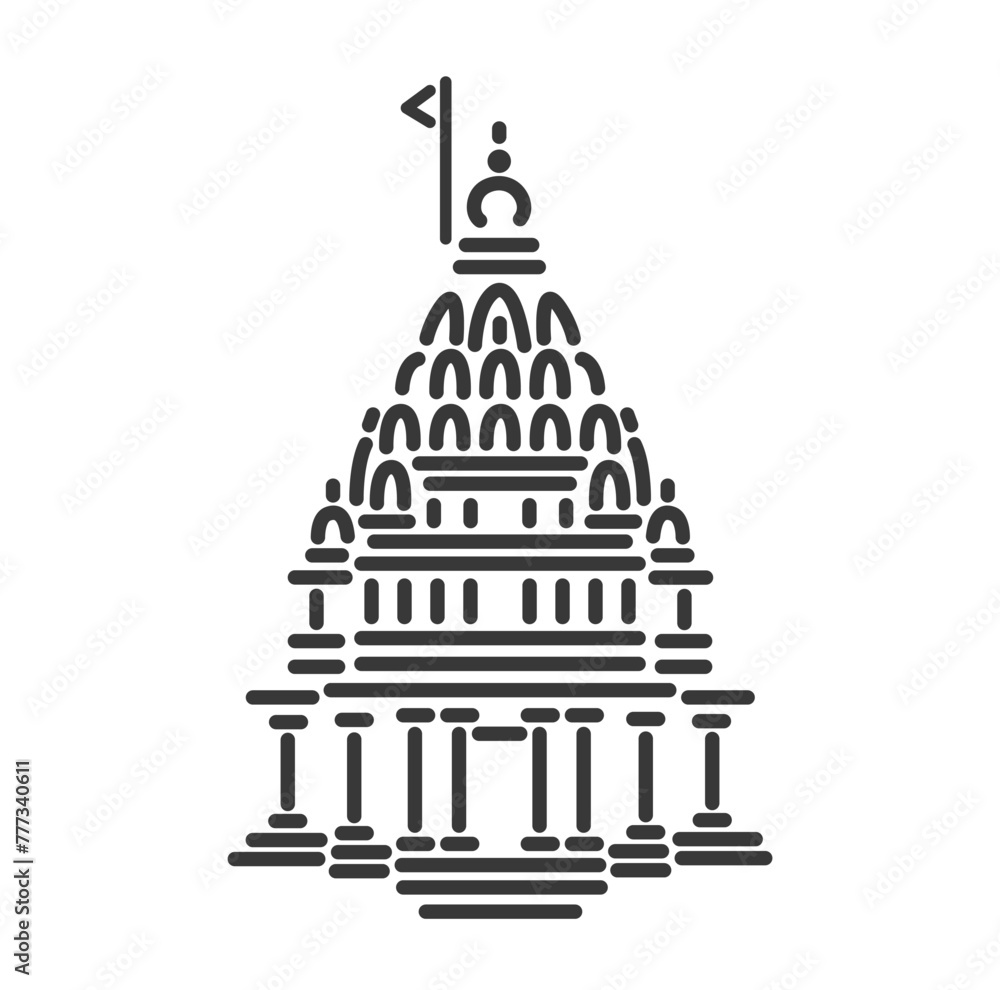 Mahakaleshwar Temple illustration vector icon.