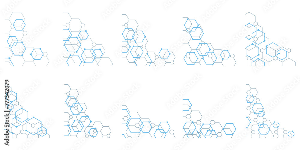 Hexagon Outline Corner Set