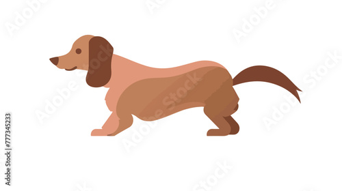 Dog silhouette icon 2d flat cartoon vactor illustra
