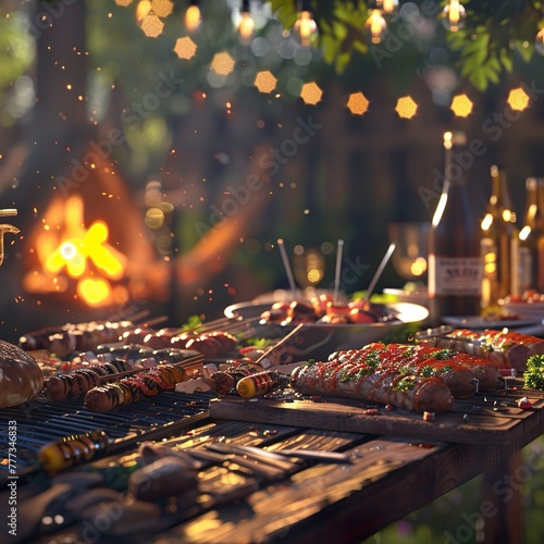 Schönes Bild einer Grillparty