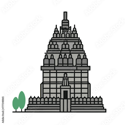 Prambanan Temple in Yogyakarta real vector, East Java Indonesia photo