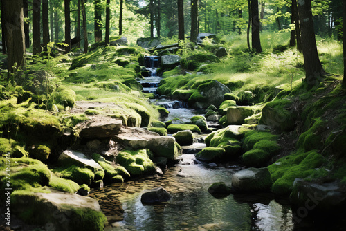Wallpaper Mural stream in the forest. Torontodigital.ca