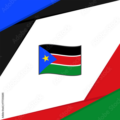 South Sudan Flag Abstract Background Design Template. South Sudan Independence Day Banner Social Media Post. South Sudan