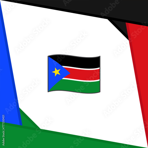 South Sudan Flag Abstract Background Design Template. South Sudan Independence Day Banner Social Media Post. South Sudan Independence Day