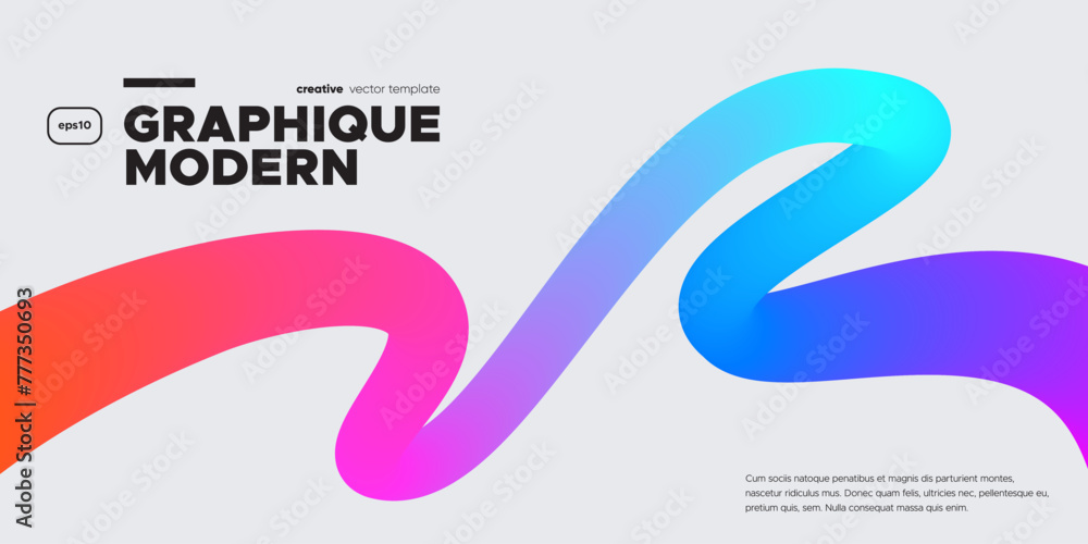 Wavy shape with Colorful Gradient. Vector illustration.