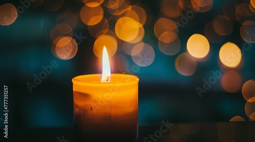 A candle flickering in the darkness  representing the hope that illuminates even the darkest of times.