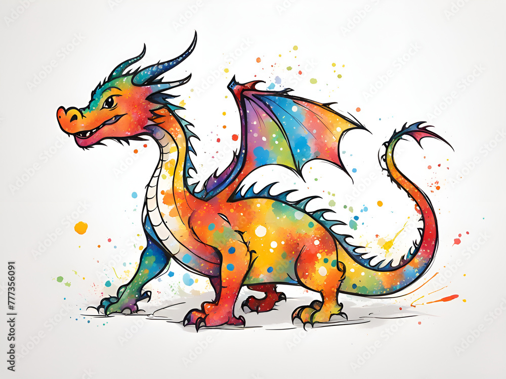 Colorful dragons, various expressions, cute dragon painting renderings, colorful illustration picture book images Colorful dragons, various expressions, cute dragon painting renderings, colorful illustration picture book images