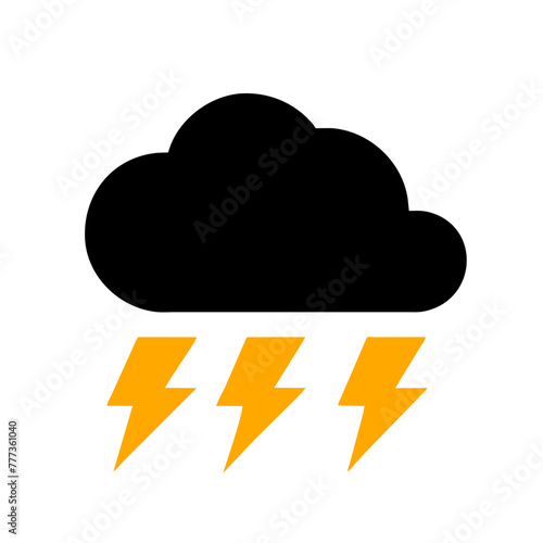 Thunderstorm icon element vector graphic sign symbol clipart illustration on a Transparent Background