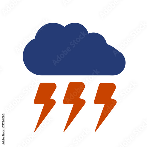 Thunderstorm icon element vector graphic sign symbol clipart illustration on a Transparent Background