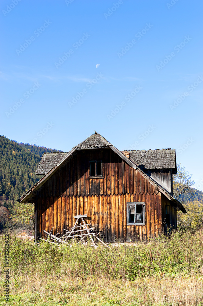 Olden wooden house at the meadow. Olden wooden house at the meadow.