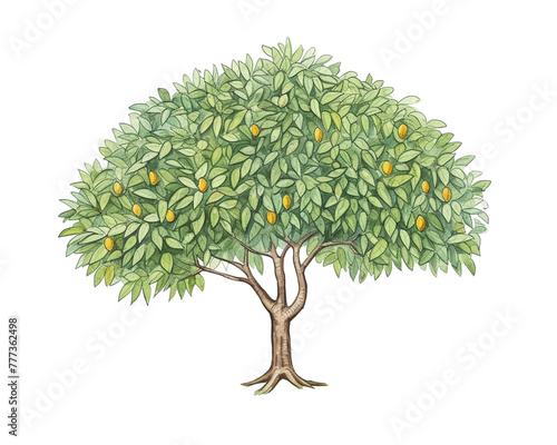 Mango Tree remove background tree, watercolor, isolated white background
