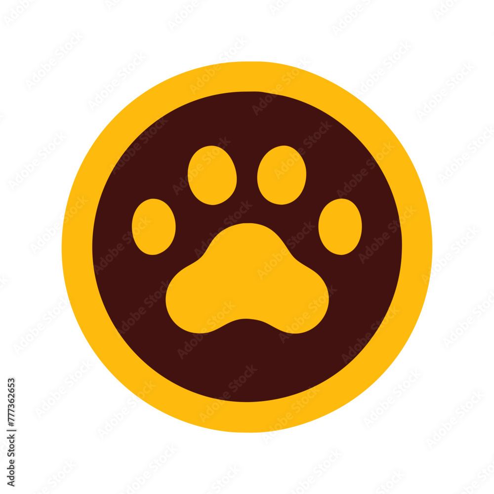 Fototapeta premium Pet Paw icon vector graphics element silhouette sign symbol illustration on a Transparent Background