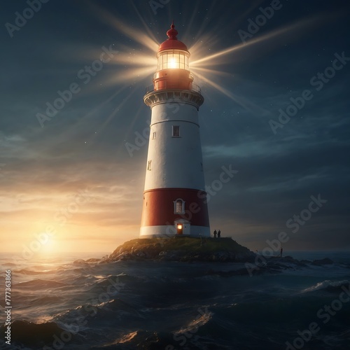 lighthouse at dusk © TAIFUR