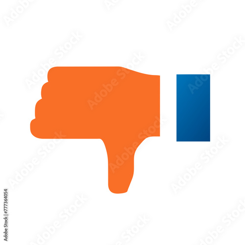 Thumbs down icon vector silhouette drawing dislike Unsatisfied symbol illustration on a Transparent Background