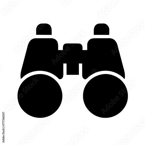 Binoculars icon vector silhouette drawing space, field glasses symbol illustration on a Transparent Background
