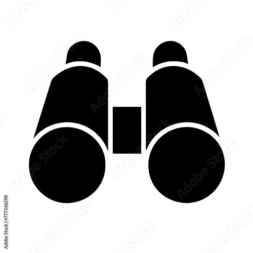 Binoculars icon vector silhouette drawing space, field glasses symbol illustration on a Transparent Background