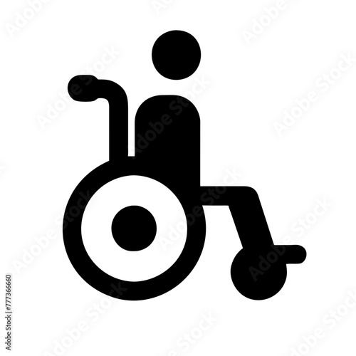 Wheelchair icon vector silhouette drawing handicapped access sign Accessibility symbol illustration on a Transparent Background
