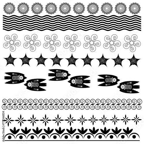Set of abstract floral ornaments. Vector file.