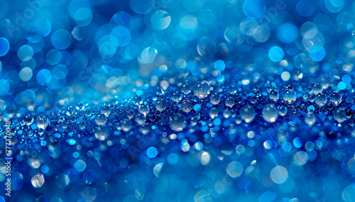 Magical Christmas Lights, Sparkling Blue Bokeh Transforming the Night into a Festive Galaxy of Joy and Celebration