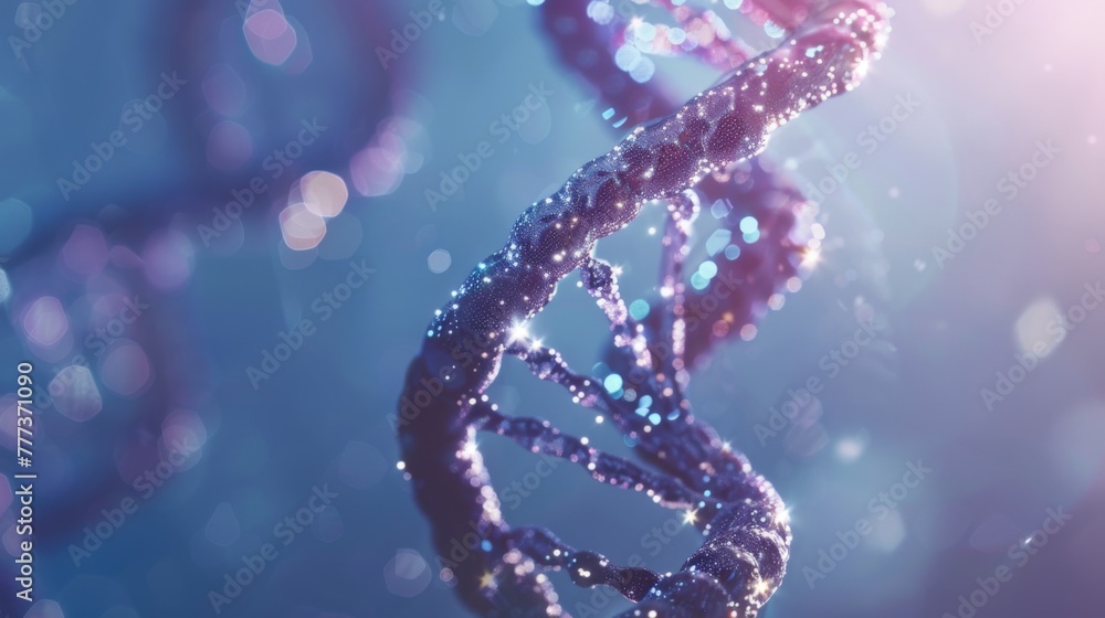 3D representation of a DNA molecule illustration 3D representation of a DNA molecule illustration