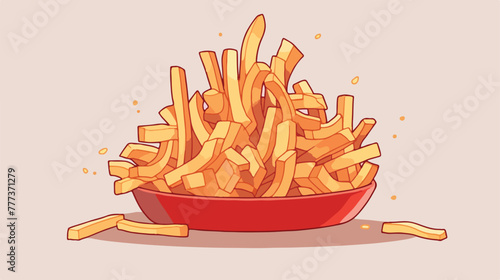 Fries in a flat style. Fast food. Vector illustrati