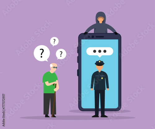 Hacker online phishing, scam fraud