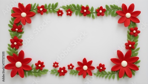 christmas frame with holly berries and holly