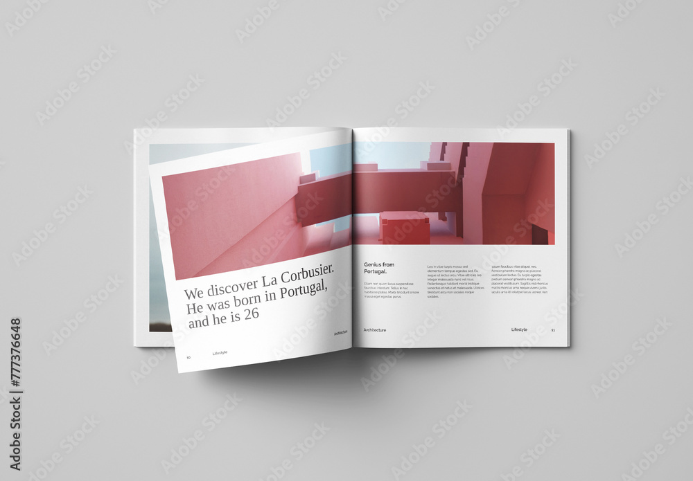 Top View Square Magazine Mockups Stock Template | Adobe Stock