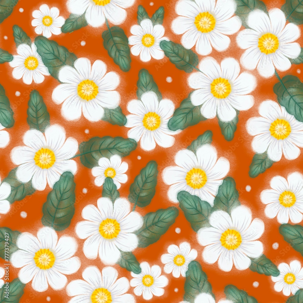 Botanical seamless pattern with Mountain Avens flowers and leaves, illustration for textile print, wallpaper, wrapping paper, wattle, card, letter, wedding, holiday Botanical seamless pattern with Mountain Avens flowers and leaves, illustration for textile print, wallpaper, wrapping paper, wattle, card, letter, wedding, holiday