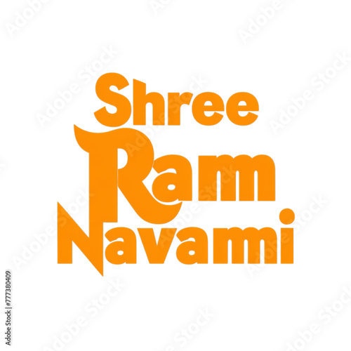Shree Ram Navami, text isolated on transparent background