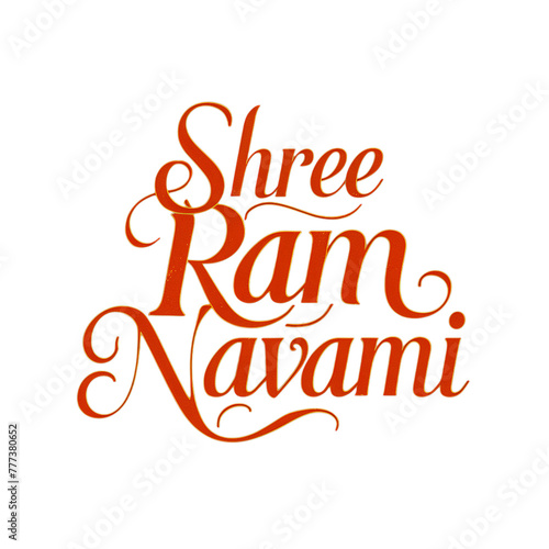 Shree Ram Navami  text isolated on transparent background