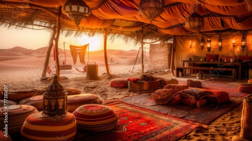 inside bedouin tent background photo