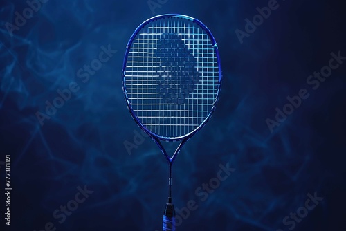 badminton racket on dark background  photo
