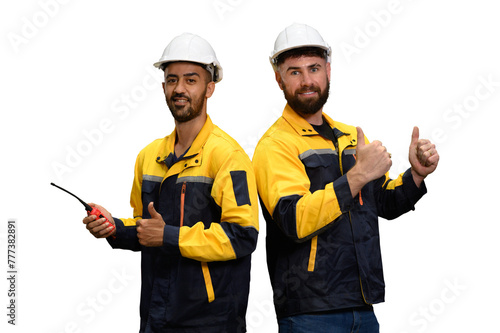 industrial plant maintenance engineering on transparent background,PNG.