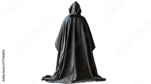 The invisibility cloak works, rendering its wearer unseen isolated on white background photo