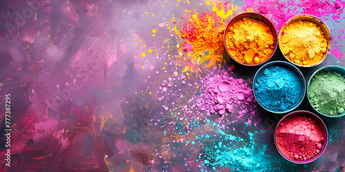 Colorful Holi Powder Explosion Festive Tradition